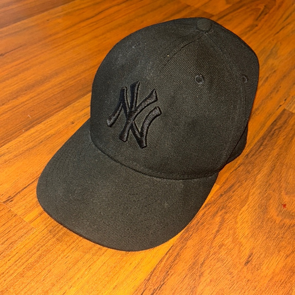 All Black Yankees Hat
